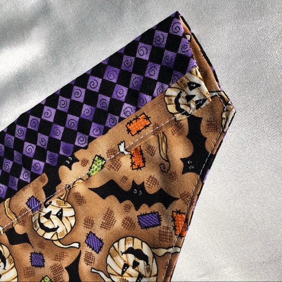 Handmade Small Dog Halloween Print Collar Bandana - Picture 2 of 3